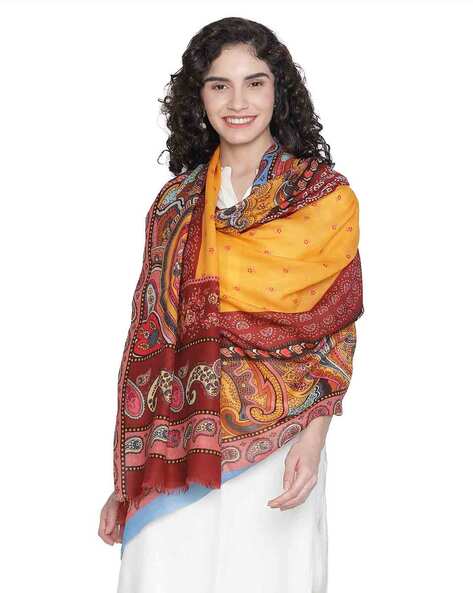 Paisley Print Pure Wool Shawl Price in India