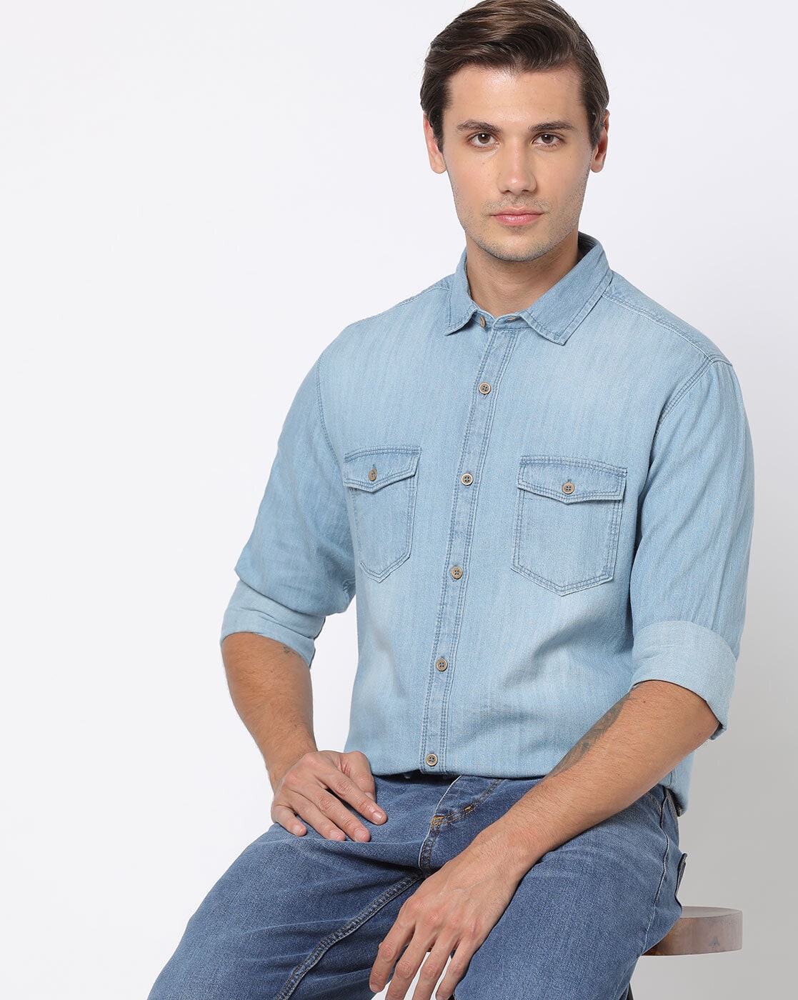 Buy Denim Shirts For Men Online In India At Lowest Prices | Tata CLiQ