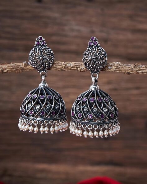 Buy Fabindia Fabindia Silver-Toned Spherical Studs Earrings at Redfynd