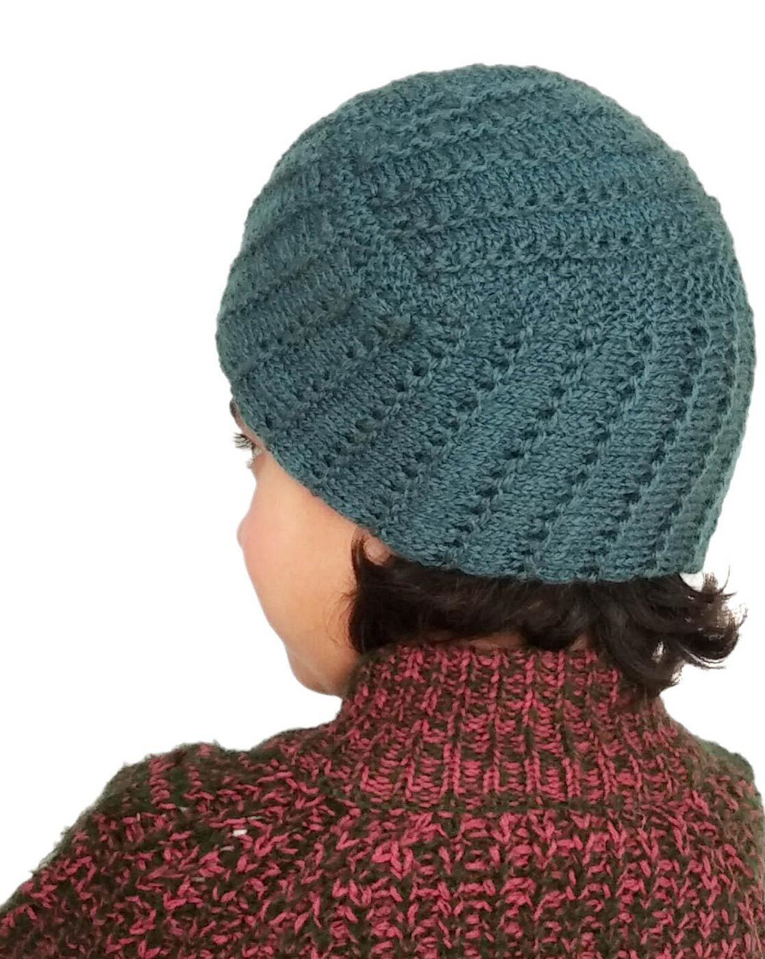 Bharatasya Knitted Winter Slouchy Boho Cap and Scarf in Monogram pattern in  Soft Acrylic Wool Blend