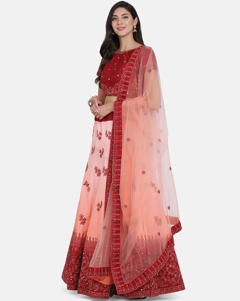 Buy Peach Lehenga Choli Sets for Women by CHHABRA 555 Online | Ajio.com