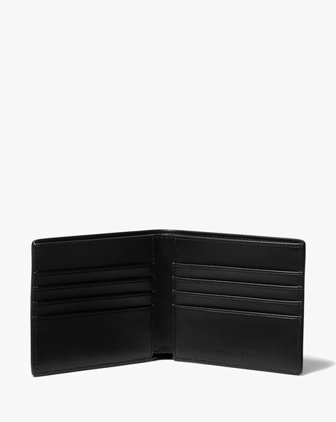 Men's Black Leather Wallet Slim Billfold