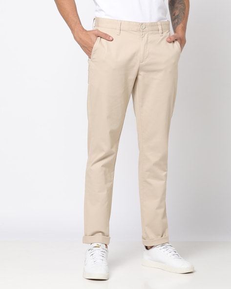 John Players Slim Fit Flat-Front Trousers