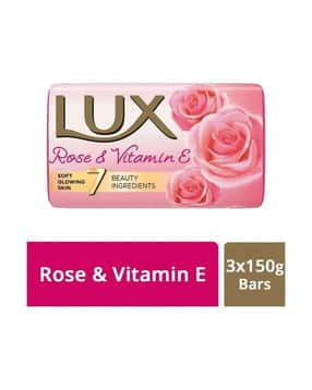 lux Lush Rose Glowing Bathing Soap Bar with Vitamin C & E for Visibly Glowing Skin (150 g x 3)-picture-47