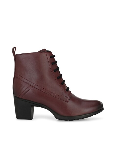 burgundy red ankle boots