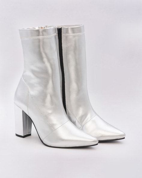 Buy silver Boots for Women by ADORLY Online Ajio