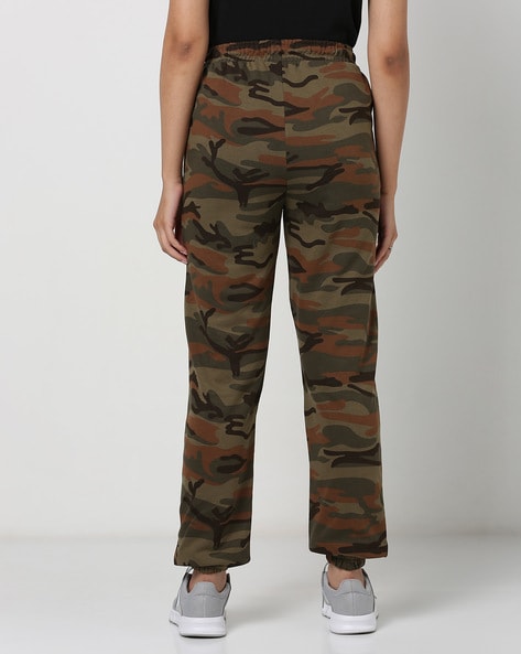 Topshop Mid Rise Casual Wide Leg Utility Trouser - Blue Camo | IetpShops