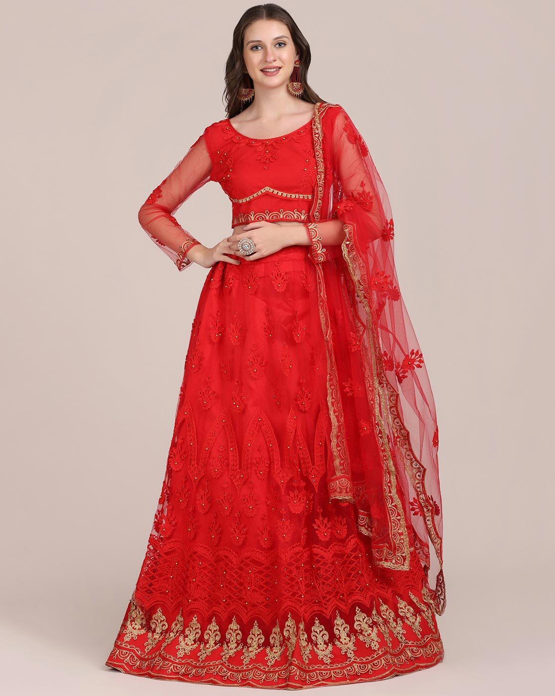 Buy Red Persia Heavily Embroidered Lehenga Set Online for Women by  KALIGHATA - 4204442