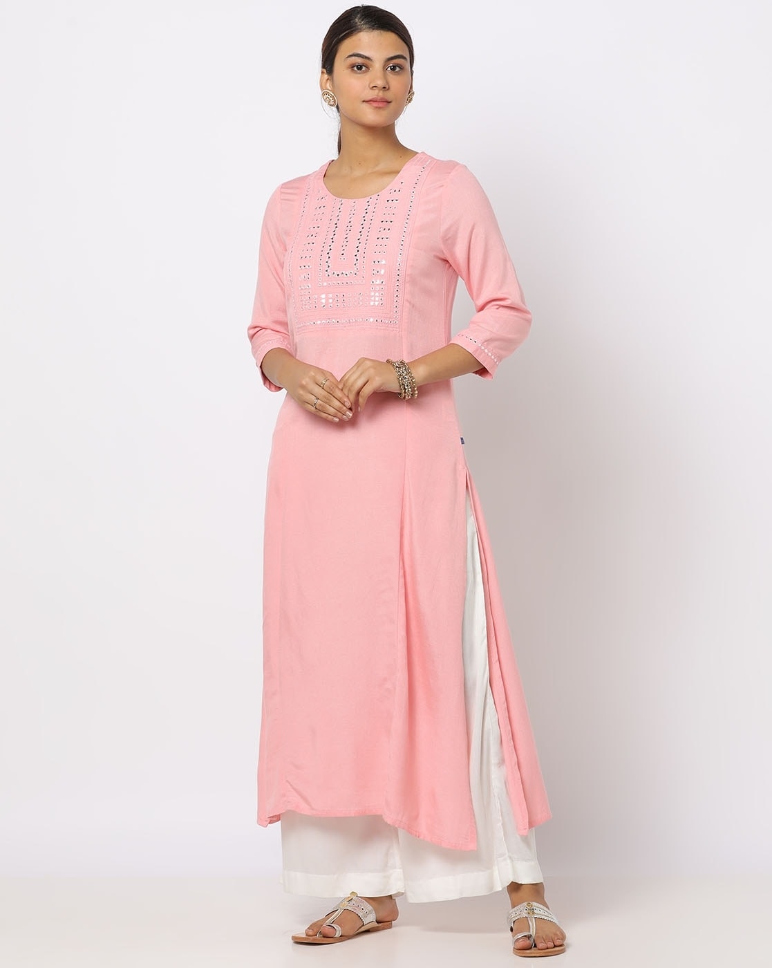 Buy Multi-coloured Cotton Straight Kurta Skirt Suit Set (Kurta, Skirt,  Dupatta) for INR3496.50 | Biba India