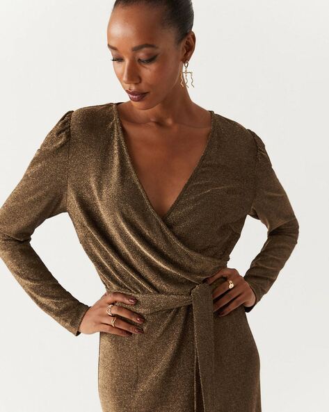 Marks and shop spencer gold dress