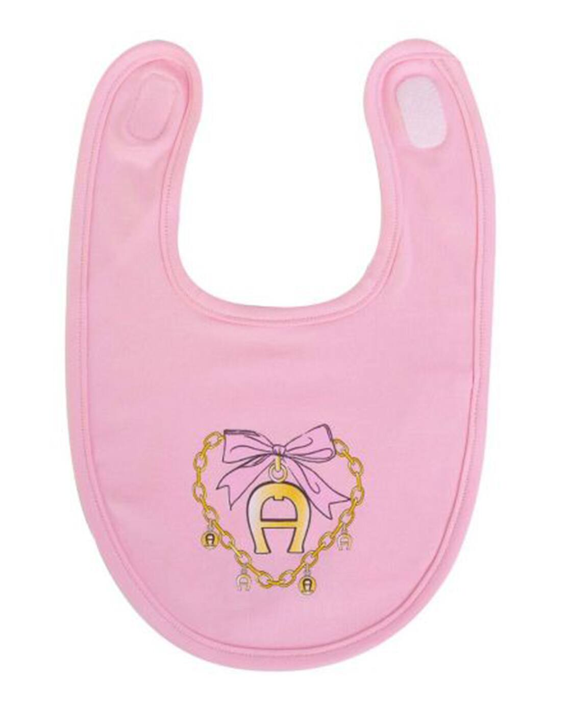 Buy AIGNER Pink Pima Logo Print Cotton Bib Pink Color Infants