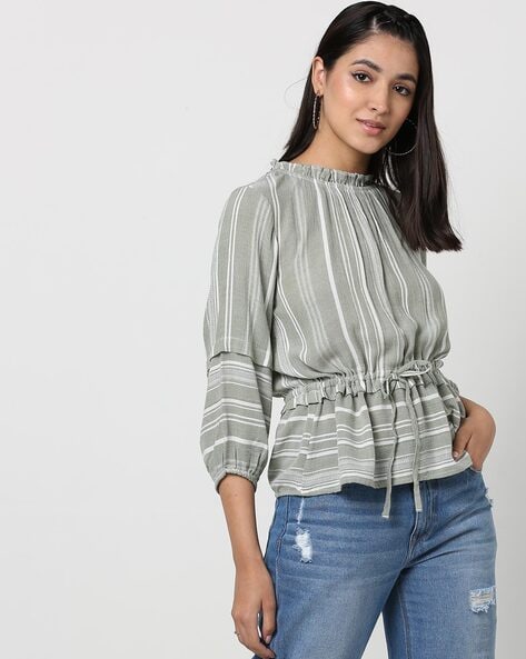 Striped Peplum Top