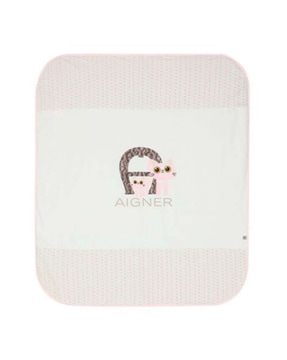 Buy AIGNER Logo Print Baby Blanket Pink Color Home Kitchen