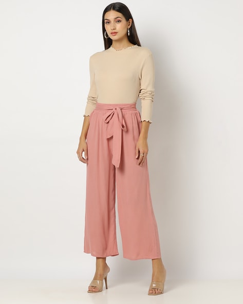 Tie Waist Ripped Wide Leg Pants – Styched Fashion