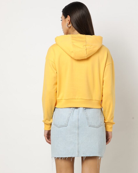 Yellow hoodie sale with roses