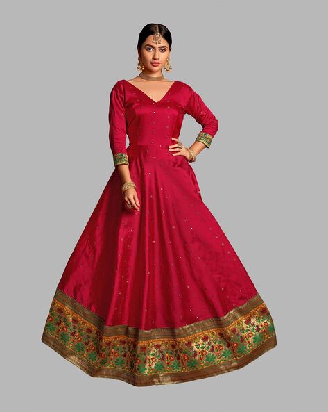 Long Dresses made out of old and Damaged Sarees #LongDresses | Long gown  dress, Silk dress design, Indian gowns dresses