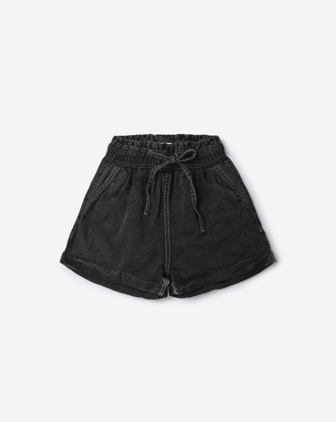 Girls Denim Shorts - Faded Black – Orcas Lucille