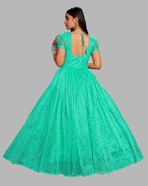 Buy Designer Silver Andromeda Ball Gown For Women Online - Kahini Fashion