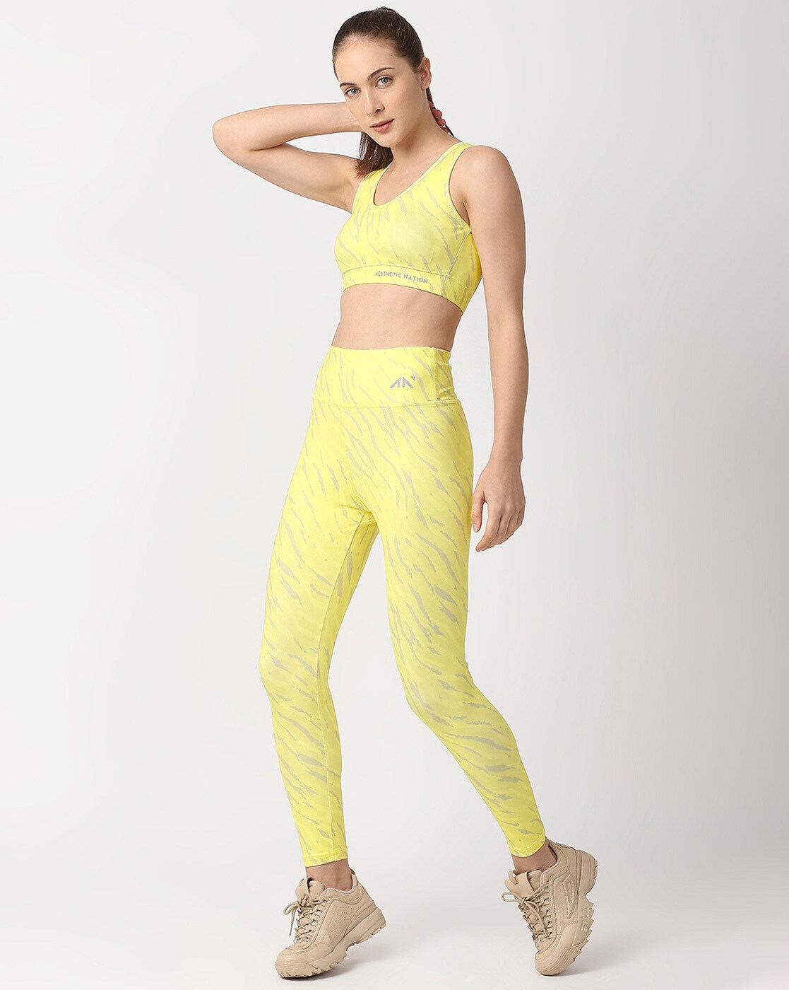 Lotus 7/8 Leggings | Yellow | Lorna Jane USA