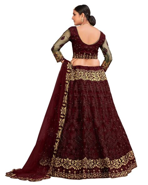 Maroon Color Party Wear Lehenga Choli :: ANOKHI FASHION