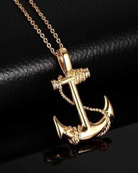 Buy Gold Large Anchor Pendant Anchor Charm 10 Karat Solid Gold Optional Gold  Chain Online in India - Etsy