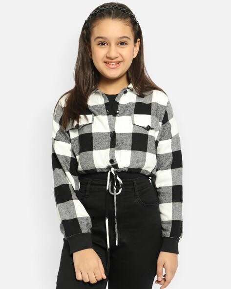 SHEIN Teen Girl Zip Up Borg Collar Crop Jacket | SHEIN USA