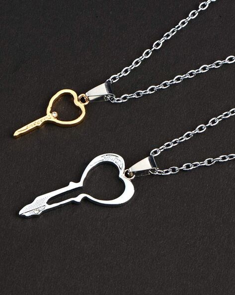 Heart and key hot sale necklace set for couples