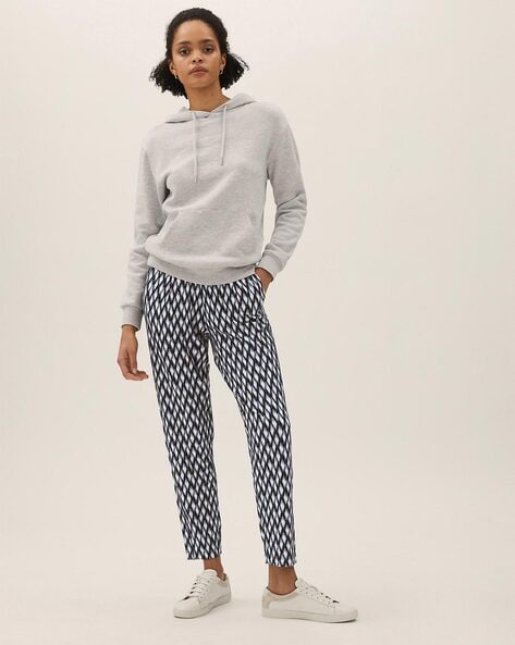 Jersey Printed Relaxed Tapered Trousers – Marks & Spencer Bermuda
