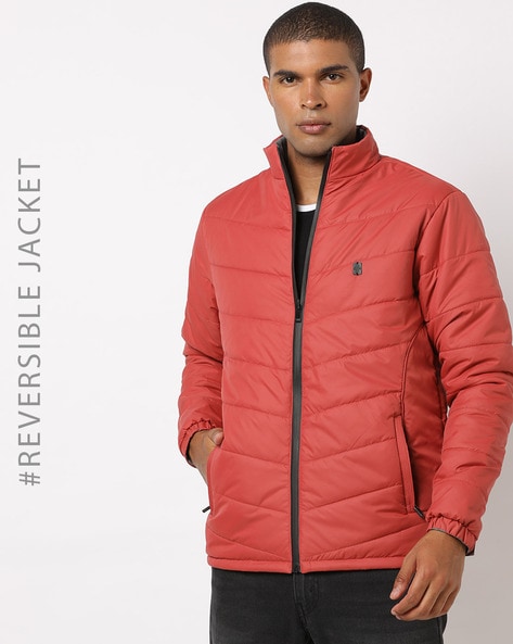 Buy Men's Blue & Black Reversible Puffer Jacket Online at Bewakoof