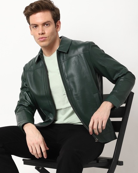 JXGAIL Faux leather jacket | Dark Green | JJXX®