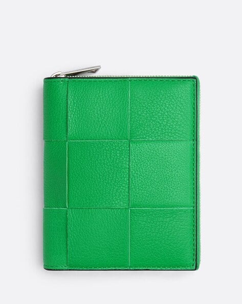 Buy BOTTEGA VENETA Intrecciato Grained Wallet | Green Color Men  