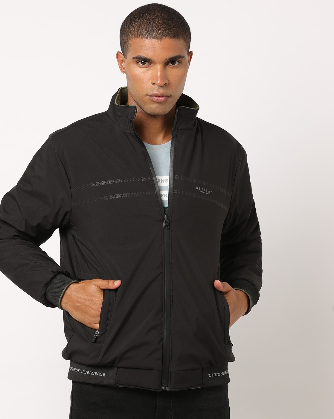 Buy Black Jackets & Coats for Men by NETPLAY Online | Ajio.com