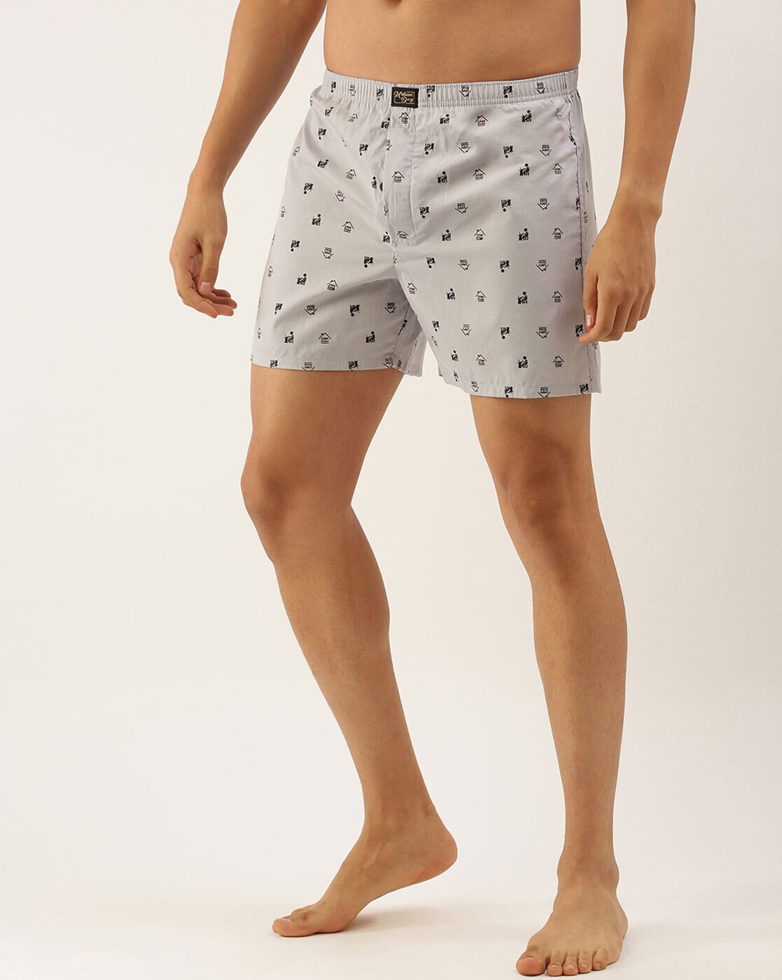 Pack of 3 Printed Boxers with Elasticated Waist