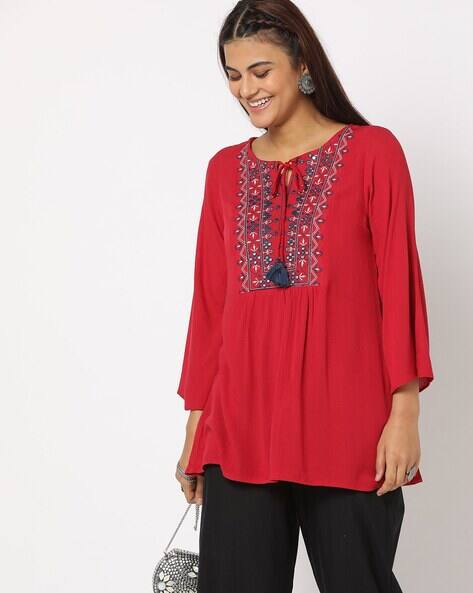 Buy Red Shirts, Tops u0026 Tunic for Women by Itse Online | Ajio.com