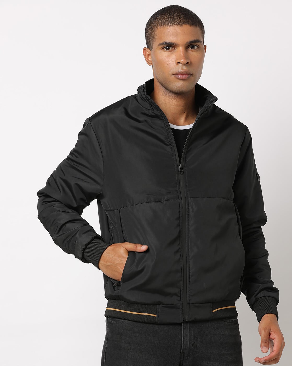 Buy The Indian Garage Co Zip-Front Bomber Jacket with  Online