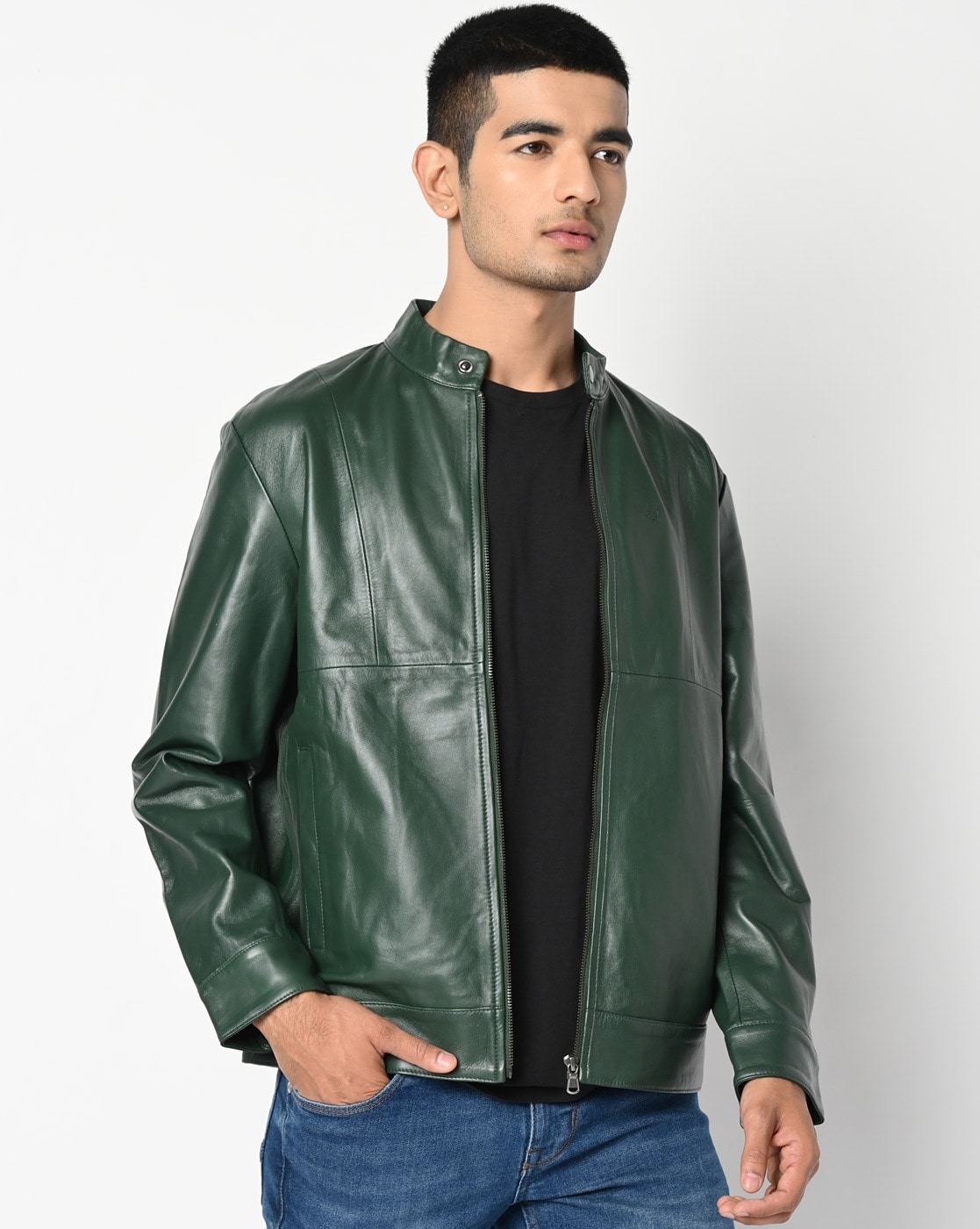 Italian handmade Men aviator Bomber genuine leather jacket comfortable fit  olive green sheepskin fur collar | ITALIANSKINS®
