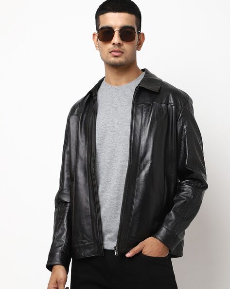 Leather hotsell jacket ajio