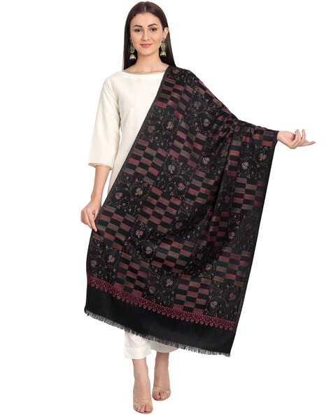 Floral-Woven Pashmina Shawl Price in India