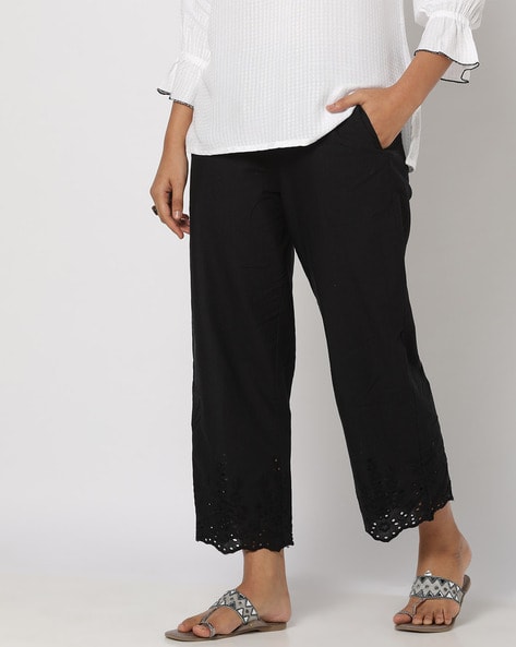 Semi-Elasticated Pants with Embroidery Price in India