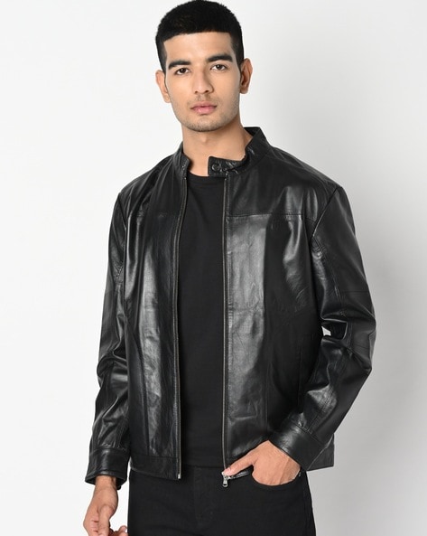 Stylish Black Biker Leather Jacket For Men's Size – webmart.in | Bulk @  Source