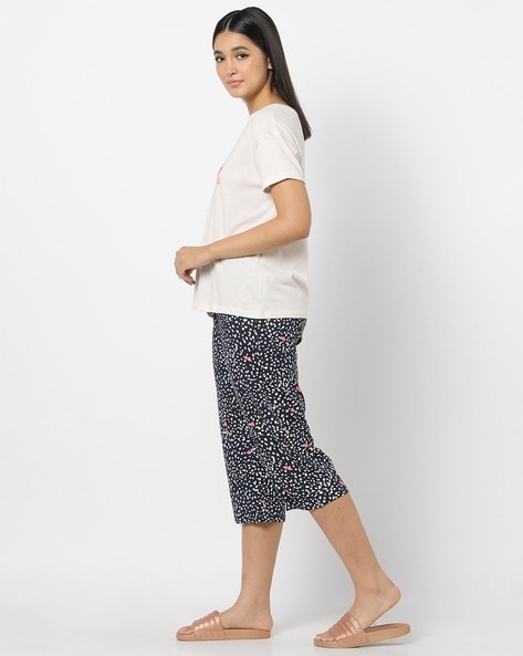 Pure Cotton Cropped Pyjamas Set