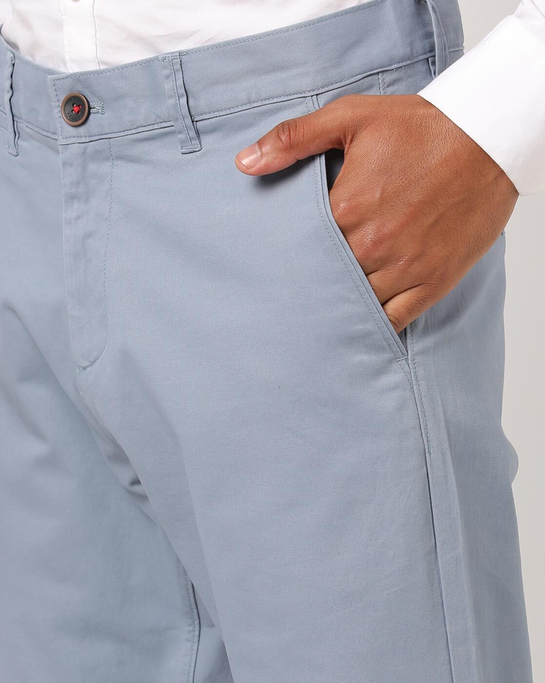 Garment-dyed stretch twill chino trousers | GutteridgeUS | Men's Trousers