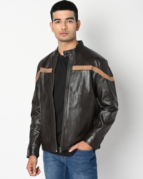 Leather hot sale jacket ajio