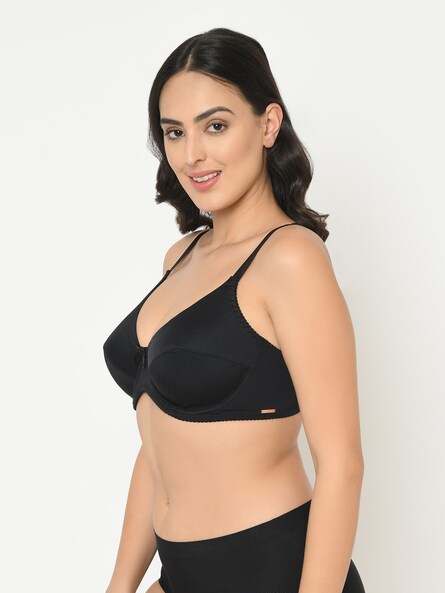 Buy Rosaline Wired Medium Coverage Push-Up Bra - Anthracite at Rs