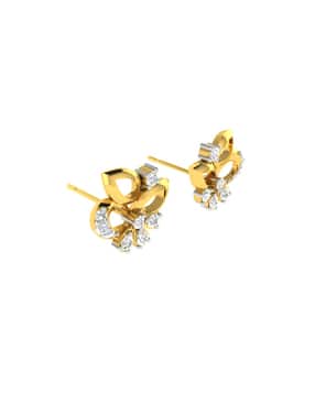 avsar Yellow Gold Diamond Studs-picture-19