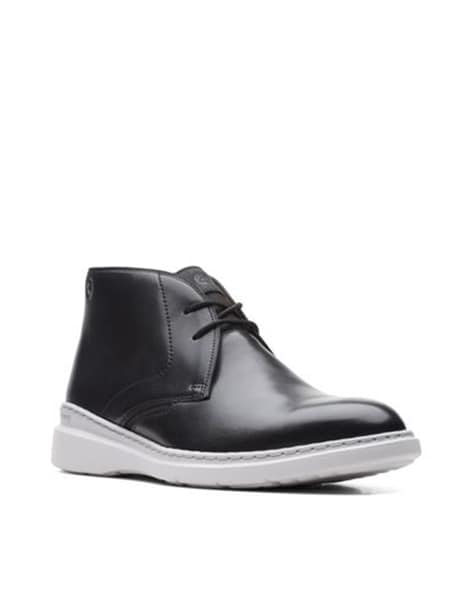 Clarks Plain-Toe Boots with Lace Fastening