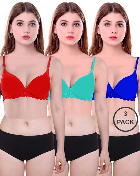 Buy In Beauty Ladies Undergarments Bra and Panties Set Pack of 3 Multicolor  Online at desertcartNorway