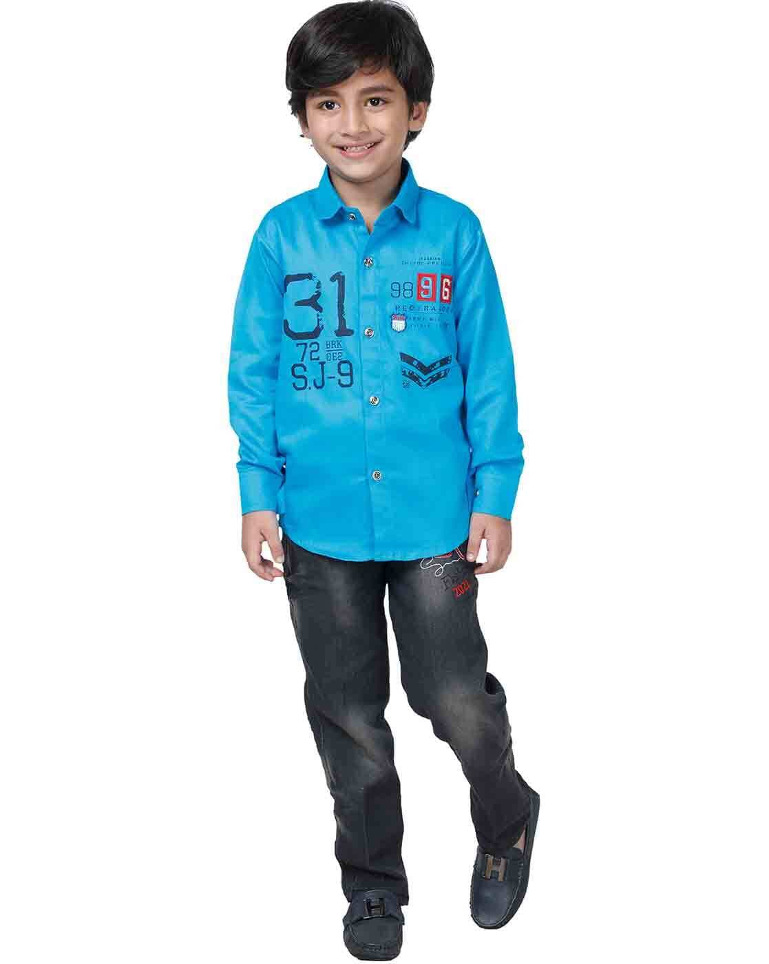 Pantaloons Junior Boys Casual Denim Blue Shirt - Selling Fast at  Pantaloons.com
