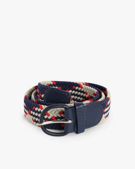 Multicoloured braided belt