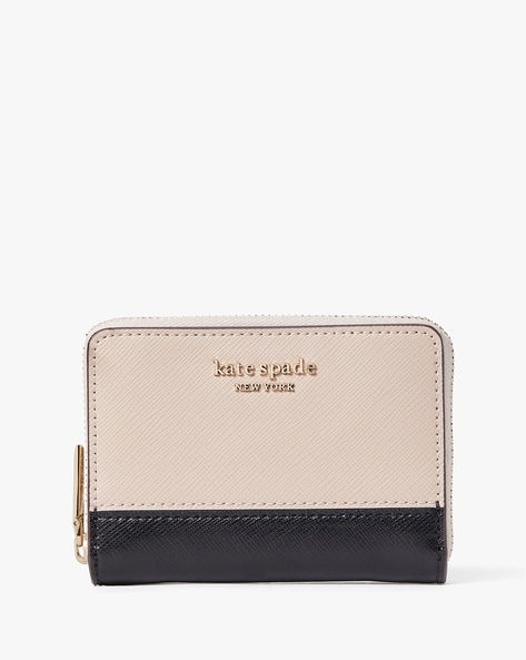 Buy KATE SPADE Spencer Zip-Around Card Holder | Beige & Black Color Women |  AJIO LUXE